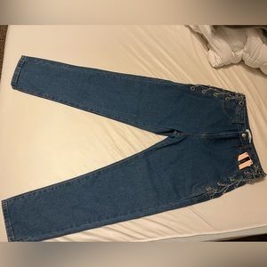 Cute Jeans with Chain on side